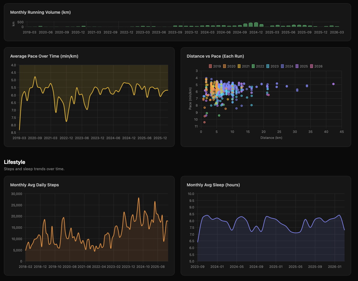 AI-generated cardiovascular fitness dashboard